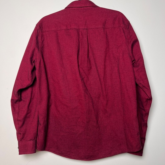 Eddie Bauer Classic Fit Button Pocket Long Sleeve Red cotton Men’s Shirt Med - Picture 6 of 8